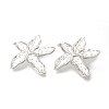 Rack Plating Starfish Brass Stud Earrings EJEW-H016-28P-2