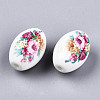 Printed & Spray Painted Opaque Glass Beads LS-GLAA-S047-07B-D03-2