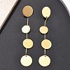 304 Stainless Steel Flat Round Tassel Stud Earrings EJEW-C142-11G-1