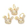 Brass Micro Pave Clear Cubic Zirconia Pendants ZIRC-L091-090G-1