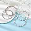 4Pcs 4 Style Natural Pearl & Brass Beaded Stretch Bracelets Set for Women BJEW-JB09662-02-2