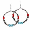 Ancient Style Beaded Earrings Navajo Inspired Large Hoop Earrings QZ4008-1-1