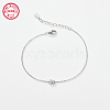 Anti-Tarnish Rhodium Plated 925 Sterling Silver Letter Cubic Zirconia Link Bracelets GI2156-11-1