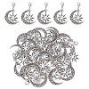 50Pcs Alloy Moon with Sun Pendant Decorations HJEW-ME00082-1