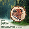 CREATCABIN 1 Set Flat Round & 3D Fox Pattern Wooden Pendant Decorations HJEW-CN0001-19-4