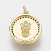 Brass Micro Pave Cubic Zirconia Pendants ZIRC-Q018-027G-2