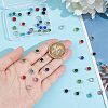 Unicraftale 48Pcs 8 Colors Electroplated Natural Quartz Stainless Steel Faceted Flower Charms STAS-UN0056-90-4