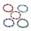 Natural Mixed Gemstone Round Beaded Stretch Bracelets for Women BJEW-JB11366-2