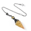 Synthetic Yellow Quartz & Resin Hexagonal Pointed Dowsing Pendulums PW-WG7D05E-14-1