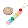 Colorful Glass Round Beaded Pendant Necklaces NJEW-JN04581-01-3