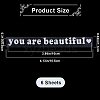 PVC You Are Beautiful Self Adhesive Car Stickers STIC-WH0013-10A-2
