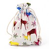 Christmas Theme Cotton Fabric Cloth Bag X-ABAG-H104-B07-1