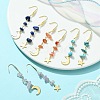 4 Pairs 4 Style Moon & Star 304 Stainless Steel Dangle Earrings EJEW-TA00284-2