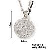 Fashionable Versatile Brass Micro Pave Clear Cubic Zirconia Geometric Flat Round Necklaces for Women PQ9028-1