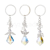 3Pcs 3 Styles Glass Angel Pendant Keychains KEYC-JKC00921-1