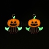 Halloween Theme Rack Plating Luminous Alloy Enamel Pendants ENAM-N056-232P-1-1