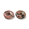 Natural Rhodonite Donut/Pi Disc Charms G-G142-01Q-2