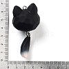 Opaque Resin Kitten Bell Big Pendants RESI-A032-01P-02-3