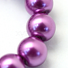 Baking Painted Pearlized Glass Pearl Round Bead Strands HY-Q003-10mm-16-3