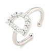 Rack Plating Brass Open Cuff Rings for Women RJEW-F162-01P-D-1