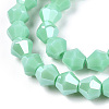 Opaque Solid Color Electroplate Glass Beads Strands EGLA-A039-P6mm-A20-2