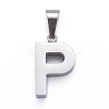 Non-Tarnish 304 Stainless Steel Letter Pendants STAS-H127-P-P-1