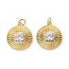 Brass Micro Pave Cubic Zirconia Pendants ZIRC-P092-016G-RS-2