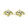Golden Plated Alloy Enamel Connector Charms ENAM-Z017-15G-03-1