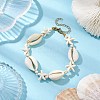 Synthetic Turquoise & Magnesite & Natural Cowrie Shell Beaded Bracelets BJEW-JB10691-2