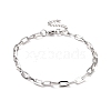 Non-Tarnish 304 Stainless Steel Cable Chain Bracelet for Men Women BJEW-E031-05A-P-1