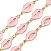 304 Stainless Steel Enamel Lip Link Chains CHS-K023-03G-05-1