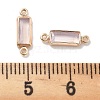 Brass Pave Glass Connector Charms KK-M102-50G-02-3