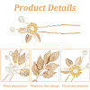 GOMAKERER 9Pcs 3 Style Bridal Leaf Alloy Hair Forks OHAR-GO0001-06-4