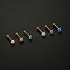 Titanium Steel & Synthetic Opal Threadless Labrets WG3C897-02-2