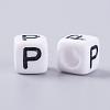 Acrylic Horizontal Hole Letter Beads PL37C9308-P-2