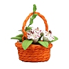 Polymer Clay Lily with Resin Basket Miniature Ornaments PW-WG87F42-01-1