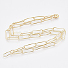 Brass Round Oval Paperclip Chain Necklace Making MAK-S072-06B-G-2