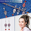 Alloy Enamel Sugar Skull Charm Locking Stitch Markers HJEW-PH01716-4