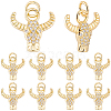 10Pcs Brass Micro Pave Cubic Zirconia Charms KK-BBC0024-920-1
