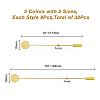 SUPERFINDINGS 32Pcs 4 Styles Brass Lapel Pin Base Settings KK-FH0006-58-2