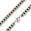 304 Stainless Steel Box Chain Necklaces NJEW-K378-17B-AS-1