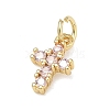 Brass Micro Pave Cubic Zirconia Pendants KK-A293-20G-04-2