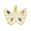 Brass Enamel with Glass Pendants KK-R159-17G-02-1