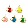 Brass Enamel Pendants KK-I378-13G-A-1