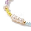 Natural Pearl & Glass Seed Beaded Stretch Bracelet for Women BJEW-JB09930-4