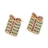 Christmas Rack Plating Brass Cubic Zirconia Stud Earrings EJEW-K245-55A-G-4