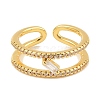 Brass Micro Pave Cubic Zirconia Cuff Rings for Women RJEW-S392-22G-2