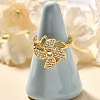 Flower Rotatable Finger Ring for Women RJEW-U035-01G-07-2