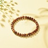 Round Natural Agate Stretch Beaded Bracelets BJEW-JB08196-01-2