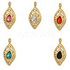 304 Stainless Steel Pave Cubic Zirconia Pendants CU-OY001-37G-1